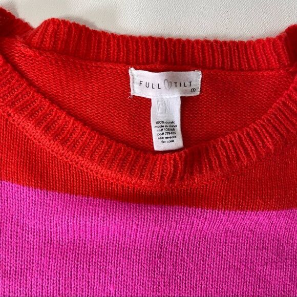 Full tilt cropped striped long sleeve sweater size M - Picture 3 of 8